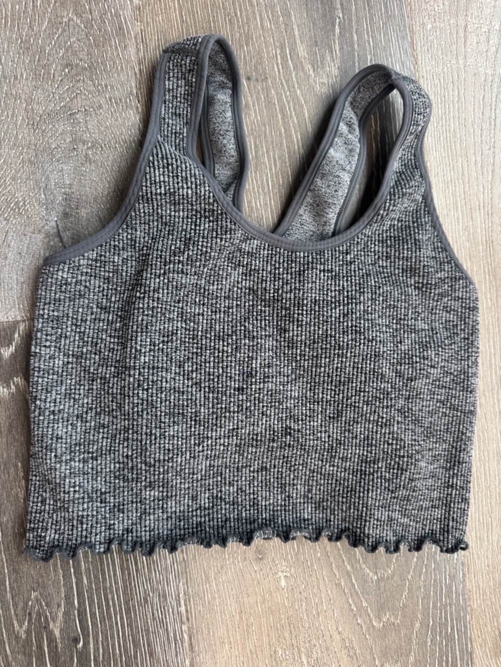 Spiritual Gangster Ribbed Crop Tank - Charcoal Gray AZ0522